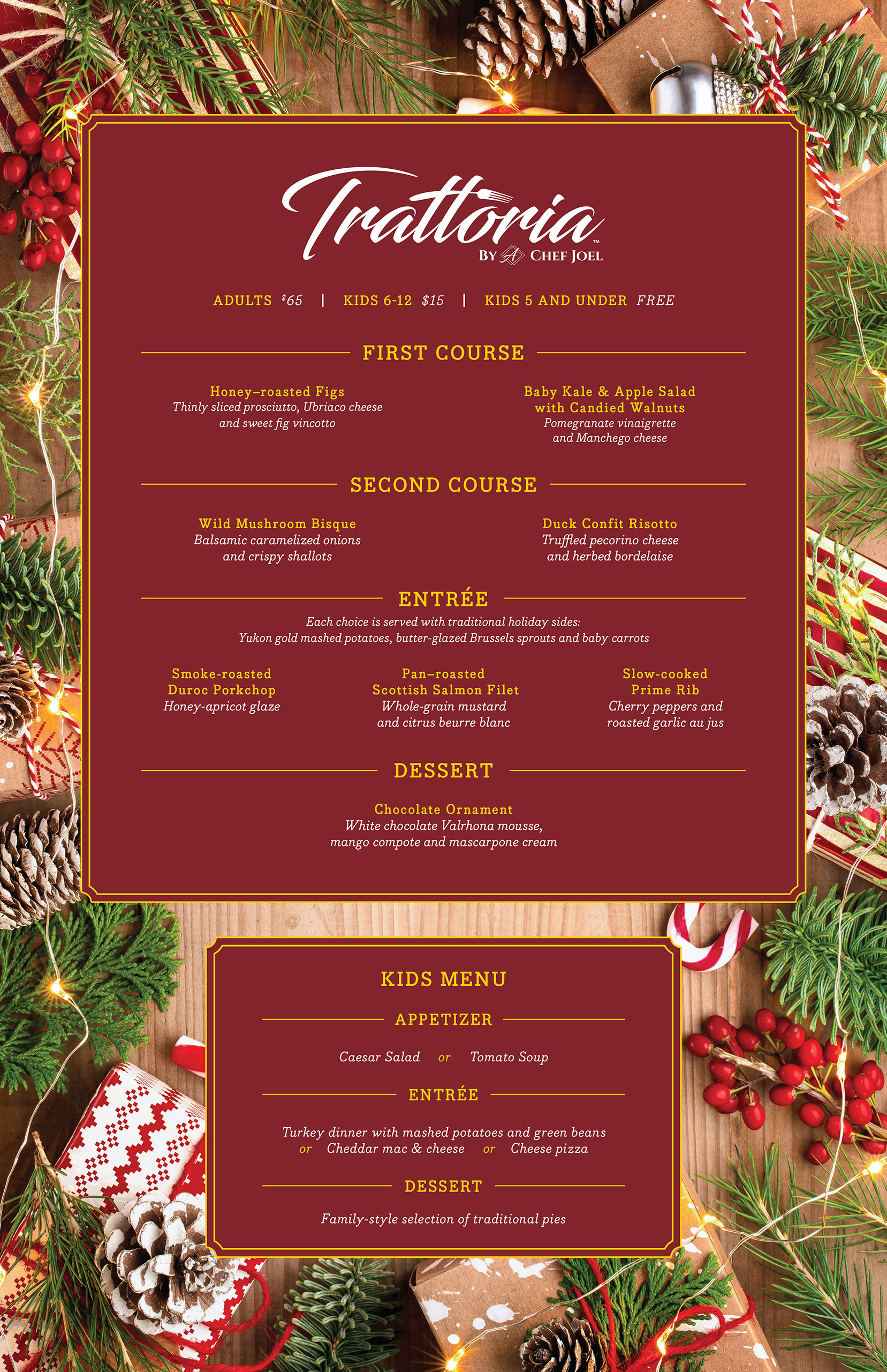 Ahern hotel Christmas Eve Dinner