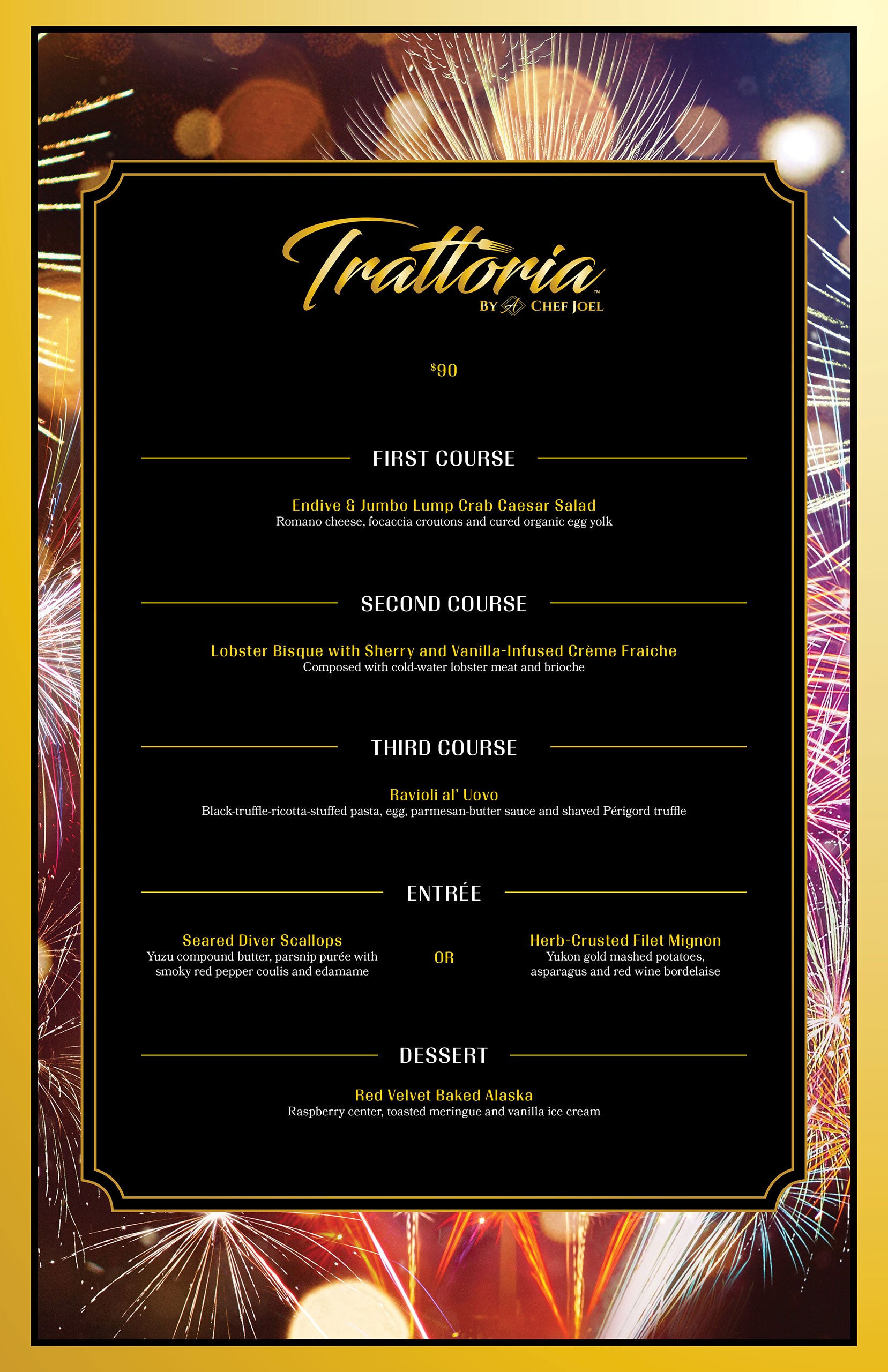Ahern Hotel New Years Eve Menu