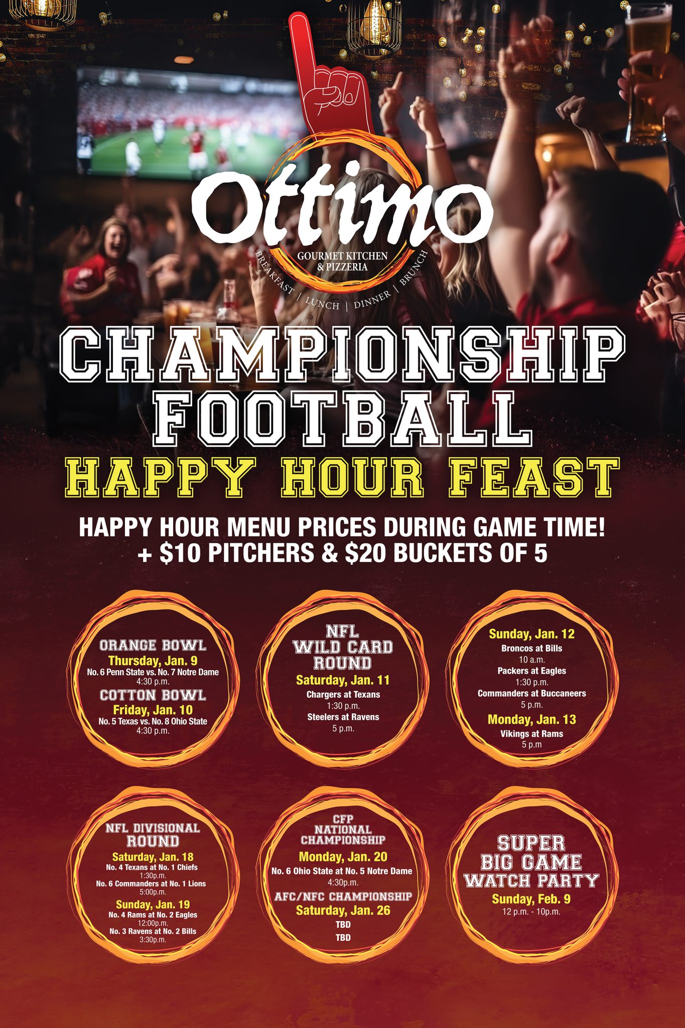 Ottimo Gourmet Kitchen & Pizzeria: Championship Football Happy Hour