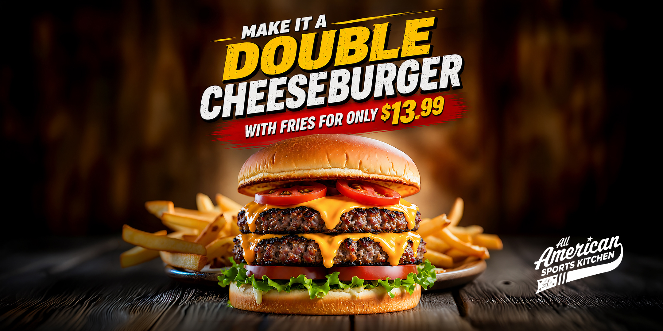 Double Cheeseburger Special at All American Sports Kitchen
