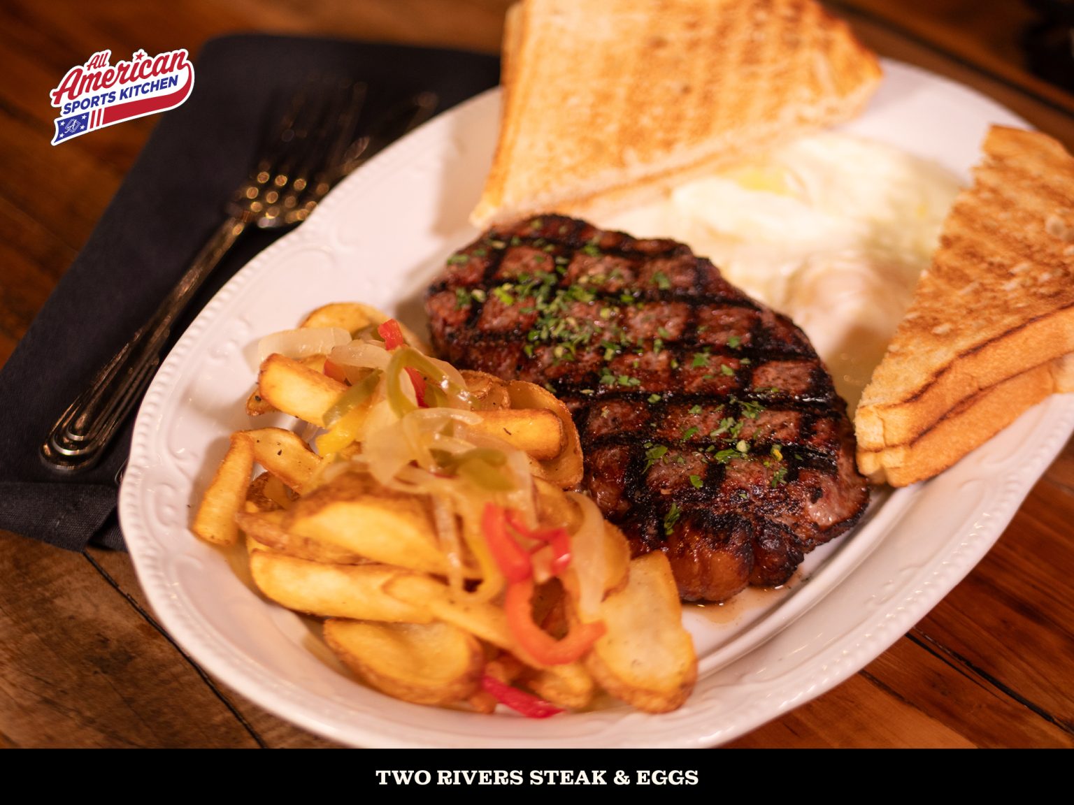All American Sports Kitchen: Two Rivers Steak & Eggs