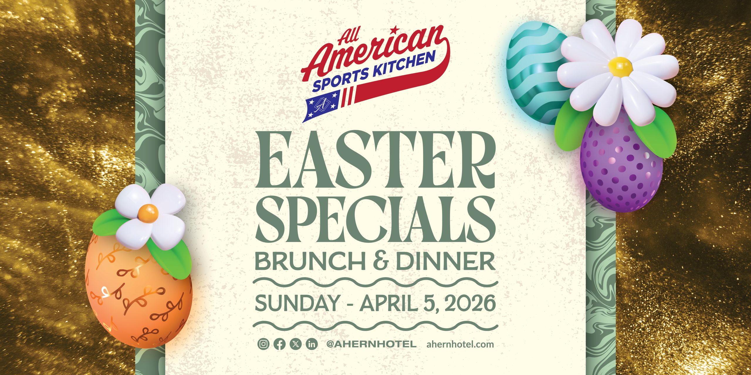 Easter Specials At All American Sports Kitchen at Ahern Hotel